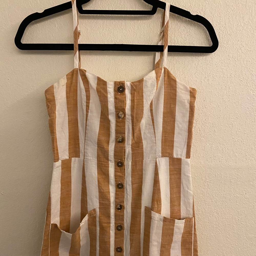 Striped Button Down Fitted  Dress